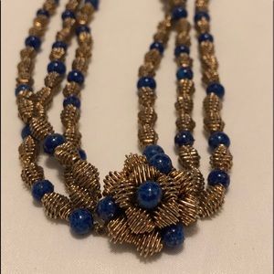 Beaded gold necklace